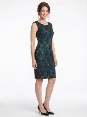 Teal with Black Lace Dress Suzy Sheer (s)